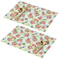 thumbnail image 1 of Placemat, Pioneer Flower Floral Print Pattern Place Mats Table Mat Set Of 2, PVC Washable Placemats for Party Kitchen Dining Decoration, 18x12 Inch, Fade Resistant, 1 of 6