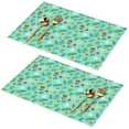 thumbnail image 1 of Placemat, Pioneer Flower Floral Print Pattern Place Mats Table Mat Set Of 2, PVC Washable Placemats for Party Kitchen Dining Decoration, 18x12 Inch, Fade Resistant, 1 of 6