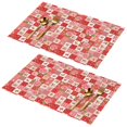 thumbnail image 1 of Placemat, Pioneer Flower Floral Print Pattern Place Mats Table Mat Set Of 2, PVC Washable Placemats for Party Kitchen Dining Decoration, 18x12 Inch, Fade Resistant, 1 of 6