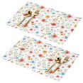 thumbnail image 1 of Placemat, Pioneer Flower Floral Print Pattern Place Mats Table Mat Set Of 2, PVC Washable Placemats for Party Kitchen Dining Decoration, 18x12 Inch, Fade Resistant, 1 of 6