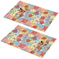 thumbnail image 1 of Placemat, Pioneer Flower Floral Print Pattern Place Mats Table Mat Set Of 2, PVC Washable Placemats for Party Kitchen Dining Decoration, 18x12 Inch, Fade Resistant, 1 of 6