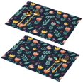 thumbnail image 1 of Placemat, Pioneer Flower Floral Print Pattern Place Mats Table Mat Set Of 2, PVC Washable Placemats for Party Kitchen Dining Decoration, 18x12 Inch, Fade Resistant, 1 of 6