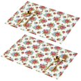 thumbnail image 1 of Placemat, Pioneer Flower Floral Print Pattern Place Mats Table Mat Set Of 2, PVC Washable Placemats for Party Kitchen Dining Decoration, 18x12 Inch, Fade Resistant, 1 of 6