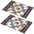 thumbnail image 1 of Placemat, Pioneer Flower Floral Print Pattern Place Mats Table Mat Set Of 2, PVC Washable Placemats for Party Kitchen Dining Decoration, 18x12 Inch, Fade Resistant, 1 of 6