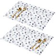 thumbnail image 1 of Placemat, Pioneer Flower Floral Print Pattern Place Mats Table Mat Set Of 2, PVC Washable Placemats for Party Kitchen Dining Decoration, 18x12 Inch, Fade Resistant, 1 of 6