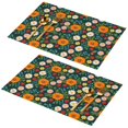 thumbnail image 1 of Placemat, Pioneer Flower Floral Print Pattern Place Mats Table Mat Set Of 2, PVC Washable Placemats for Party Kitchen Dining Decoration, 18x12 Inch, Fade Resistant, 1 of 6