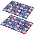thumbnail image 1 of Placemat, Pioneer Flower Floral Print Pattern Place Mats Table Mat Set Of 2, PVC Washable Placemats for Party Kitchen Dining Decoration, 18x12 Inch, Fade Resistant, 1 of 6