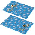 thumbnail image 1 of Placemat, Pioneer Flower Floral Print Pattern Place Mats Table Mat Set Of 2, PVC Washable Placemats for Party Kitchen Dining Decoration, 18x12 Inch, Fade Resistant, 1 of 6