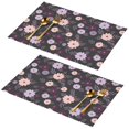 thumbnail image 1 of Placemat, Pioneer Flower Floral Print Pattern Place Mats Table Mat Set Of 2, PVC Washable Placemats for Party Kitchen Dining Decoration, 18x12 Inch, Fade Resistant, 1 of 6