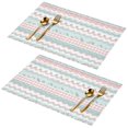 thumbnail image 1 of Placemat, Pioneer Flower Floral Print Pattern Place Mats Table Mat Set Of 2, PVC Washable Placemats for Party Kitchen Dining Decoration, 18x12 Inch, Fade Resistant, 1 of 6
