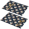 thumbnail image 1 of Placemat, Pioneer Flower Floral Print Pattern Place Mats Table Mat Set Of 2, PVC Washable Placemats for Party Kitchen Dining Decoration, 18x12 Inch, Fade Resistant, 1 of 6