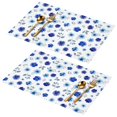 thumbnail image 1 of Placemat, Pioneer Flower Floral Print Pattern Place Mats Table Mat Set Of 2, PVC Washable Placemats for Party Kitchen Dining Decoration, 18x12 Inch, Fade Resistant, 1 of 6