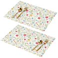 thumbnail image 1 of Placemat, Pioneer Flower Floral Print Pattern Place Mats Table Mat Set Of 2, PVC Washable Placemats for Party Kitchen Dining Decoration, 18x12 Inch, Fade Resistant, 1 of 6