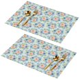 thumbnail image 1 of Placemat, Pioneer Flower Floral Print Pattern Place Mats Table Mat Set Of 2, PVC Washable Placemats for Party Kitchen Dining Decoration, 18x12 Inch, Fade Resistant, 1 of 6