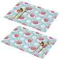 thumbnail image 1 of Placemat, Pioneer Flower Floral Print Pattern Place Mats Table Mat Set Of 2, PVC Washable Placemats for Party Kitchen Dining Decoration, 18x12 Inch, Fade Resistant, 1 of 6