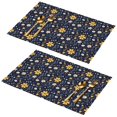 thumbnail image 1 of Placemat, Pioneer Flower Floral Print Pattern Place Mats Table Mat Set Of 2, PVC Washable Placemats for Party Kitchen Dining Decoration, 18x12 Inch, Fade Resistant, 1 of 6