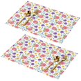 thumbnail image 1 of Placemat, Pioneer Flower Floral Print Pattern Place Mats Table Mat Set Of 2, PVC Washable Placemats for Party Kitchen Dining Decoration, 18x12 Inch, Fade Resistant, 1 of 6