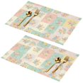 thumbnail image 1 of Placemat, Pioneer Flower Floral Print Pattern Place Mats Table Mat Set Of 2, PVC Washable Placemats for Party Kitchen Dining Decoration, 18x12 Inch, Fade Resistant, 1 of 6