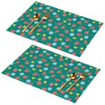thumbnail image 1 of Placemat, Pioneer Flower Floral Print Pattern Place Mats Table Mat Set Of 2, PVC Washable Placemats for Party Kitchen Dining Decoration, 18x12 Inch, Fade Resistant, 1 of 6