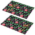 thumbnail image 1 of Placemat, Pioneer Flower Floral Print Pattern Place Mats Table Mat Set Of 2, PVC Washable Placemats for Party Kitchen Dining Decoration, 18x12 Inch, Fade Resistant, 1 of 6