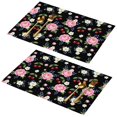thumbnail image 1 of Placemat, Pioneer Flower Floral Print Pattern Place Mats Table Mat Set Of 2, PVC Washable Placemats for Party Kitchen Dining Decoration, 18x12 Inch, Fade Resistant, 1 of 6