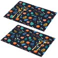 thumbnail image 1 of Placemat, Pioneer Flower Floral Print Pattern Place Mats Table Mat Set Of 2, PVC Washable Placemats for Party Kitchen Dining Decoration, 18x12 Inch, Fade Resistant, 1 of 6