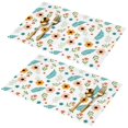 thumbnail image 1 of Placemat, Pioneer Flower Floral Print Pattern Place Mats Table Mat Set Of 2, PVC Washable Placemats for Party Kitchen Dining Decoration, 18x12 Inch, Fade Resistant, 1 of 6