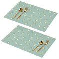thumbnail image 1 of Placemat, Pioneer Flower Floral Print Pattern Place Mats Table Mat Set Of 2, PVC Washable Placemats for Party Kitchen Dining Decoration, 18x12 Inch, Fade Resistant, 1 of 6