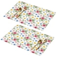 thumbnail image 1 of Placemat, Pioneer Flower Floral Print Pattern Place Mats Table Mat Set Of 2, PVC Washable Placemats for Party Kitchen Dining Decoration, 18x12 Inch, Fade Resistant, 1 of 6