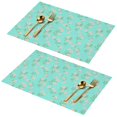 thumbnail image 1 of Placemat, Pioneer Flower Floral Print Pattern Place Mats Table Mat Set Of 2, PVC Washable Placemats for Party Kitchen Dining Decoration, 18x12 Inch, Fade Resistant, 1 of 6