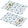 thumbnail image 1 of Placemat, Pioneer Flower Floral Print Pattern Place Mats Table Mat Set Of 2, PVC Washable Placemats for Party Kitchen Dining Decoration, 18x12 Inch, Fade Resistant, 1 of 6