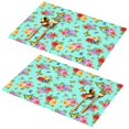 thumbnail image 1 of Placemat, Pioneer Flower Floral Print Pattern Place Mats Table Mat Set Of 2, PVC Washable Placemats for Party Kitchen Dining Decoration, 18x12 Inch, Fade Resistant, 1 of 6