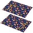 thumbnail image 1 of Placemat, Pioneer Flower Floral Print Pattern Place Mats Table Mat Set Of 2, PVC Washable Placemats for Party Kitchen Dining Decoration, 18x12 Inch, Fade Resistant, 1 of 6