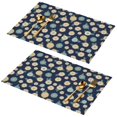 thumbnail image 1 of Placemat, Pioneer Flower Floral Print Pattern Place Mats Table Mat Set Of 2, PVC Washable Placemats for Party Kitchen Dining Decoration, 18x12 Inch, Fade Resistant, 1 of 6