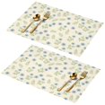 thumbnail image 1 of Placemat, Pioneer Flower Floral Print Pattern Place Mats Table Mat Set Of 2, PVC Washable Placemats for Party Kitchen Dining Decoration, 18x12 Inch, Fade Resistant, 1 of 6