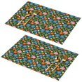 thumbnail image 1 of Placemat, Pioneer Flower Floral Print Pattern Place Mats Table Mat Set Of 2, PVC Washable Placemats for Party Kitchen Dining Decoration, 18x12 Inch, Fade Resistant, 1 of 6