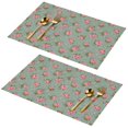 thumbnail image 1 of Placemat, Pioneer Flower Floral Print Pattern Place Mats Table Mat Set Of 2, PVC Washable Placemats for Party Kitchen Dining Decoration, 18x12 Inch, Fade Resistant, 1 of 6