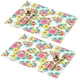 thumbnail image 1 of Placemat, Pioneer Flower Floral Print Pattern Place Mats Table Mat Set Of 2, PVC Washable Placemats for Party Kitchen Dining Decoration, 18x12 Inch, Fade Resistant, 1 of 6