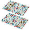 thumbnail image 1 of Placemat, Pioneer Flower Floral Print Pattern Place Mats Table Mat Set Of 2, PVC Washable Placemats for Party Kitchen Dining Decoration, 18x12 Inch, Fade Resistant, 1 of 6