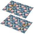 thumbnail image 1 of Placemat, Pioneer Flower Floral Print Pattern Place Mats Table Mat Set Of 2, PVC Washable Placemats for Party Kitchen Dining Decoration, 18x12 Inch, Fade Resistant, 1 of 6