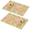 thumbnail image 1 of Placemat, Pioneer Flower Floral Print Pattern Place Mats Table Mat Set Of 2, PVC Washable Placemats for Party Kitchen Dining Decoration, 18x12 Inch, Fade Resistant, 1 of 6