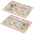 thumbnail image 1 of Placemat, Pioneer Flower Floral Print Pattern Place Mats Table Mat Set Of 2, PVC Washable Placemats for Party Kitchen Dining Decoration, 18x12 Inch, Fade Resistant, 1 of 6