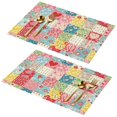 thumbnail image 1 of Placemat, Pioneer Flower Floral Print Pattern Place Mats Table Mat Set Of 2, PVC Washable Placemats for Party Kitchen Dining Decoration, 18x12 Inch, Fade Resistant, 1 of 6