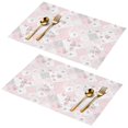 thumbnail image 1 of Placemat, Pioneer Flower Floral Print Pattern Place Mats Table Mat Set Of 2, PVC Washable Placemats for Party Kitchen Dining Decoration, 18x12 Inch, Fade Resistant, 1 of 6