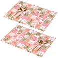thumbnail image 1 of Placemat, Pioneer Flower Floral Print Pattern Place Mats Table Mat Set Of 2, PVC Washable Placemats for Party Kitchen Dining Decoration, 18x12 Inch, Fade Resistant, 1 of 6