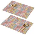 thumbnail image 1 of Placemat, Pioneer Flower Floral Print Pattern Place Mats Table Mat Set Of 2, PVC Washable Placemats for Party Kitchen Dining Decoration, 18x12 Inch, Fade Resistant, 1 of 6