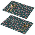 thumbnail image 1 of Placemat, Pioneer Flower Floral Print Pattern Place Mats Table Mat Set Of 2, PVC Washable Placemats for Party Kitchen Dining Decoration, 18x12 Inch, Fade Resistant, 1 of 6
