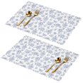 thumbnail image 1 of Placemat, Pioneer Flower Floral Print Pattern Place Mats Table Mat Set Of 2, PVC Washable Placemats for Party Kitchen Dining Decoration, 18x12 Inch, Fade Resistant, 1 of 6
