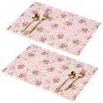 thumbnail image 1 of Placemat, Pioneer Flower Floral Print Pattern Place Mats Table Mat Set Of 2, PVC Washable Placemats for Party Kitchen Dining Decoration, 18x12 Inch, Fade Resistant, 1 of 6
