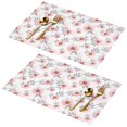 thumbnail image 1 of Placemat, Pioneer Flower Floral Print Pattern Place Mats Table Mat Set Of 2, PVC Washable Placemats for Party Kitchen Dining Decoration, 18x12 Inch, Fade Resistant, 1 of 6